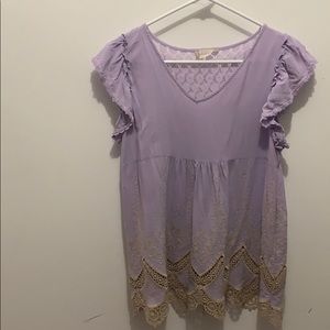 Purple and lace blouse